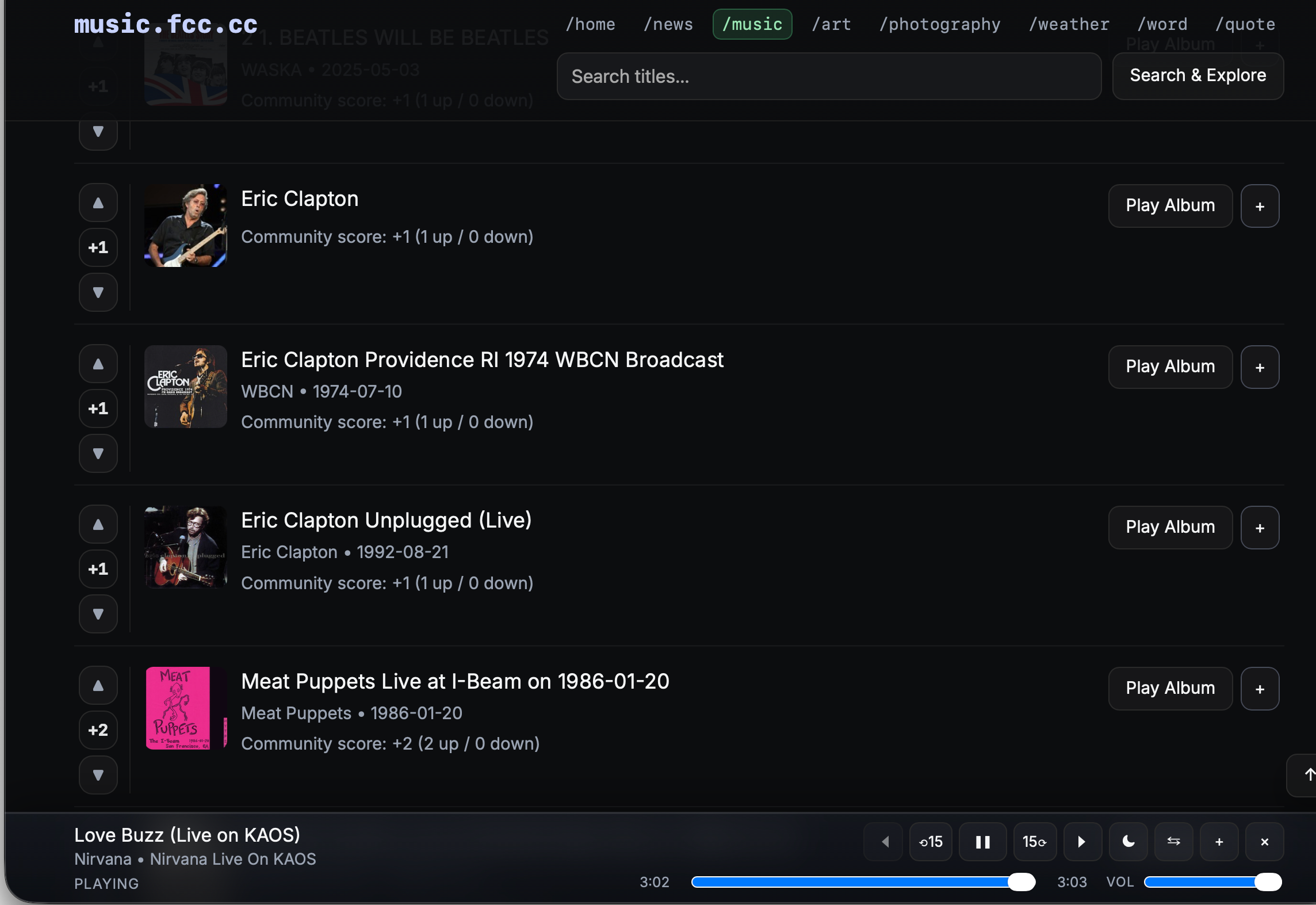 A Preview of My Music Page